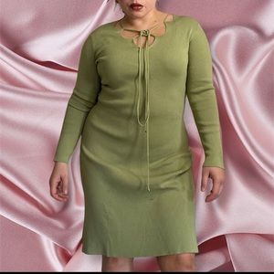 SAGE GREEN BCBG Y2K MIDI DRESS